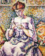 Lucie Cousturier Woman Crocheting France oil painting artist